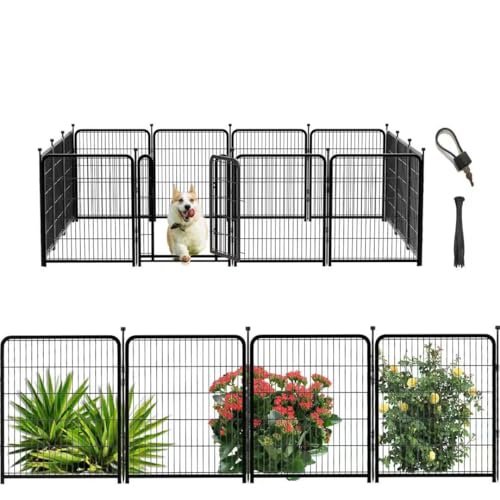 Getlay Dog Playpen 24 inch(H) 16 Panels Dog Fence Outdoor for Yard